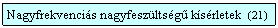 Szvegdoboz: Nagyfrekvencis nagyfeszltsg ksrletek  (21 )